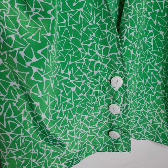 VINTAGE petite lime green geometric crop blouse - Picture 4 of 7